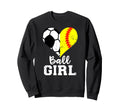 Ball Heart Funny Soccer Softball Sweatshirt - Custom Art Print for Adults