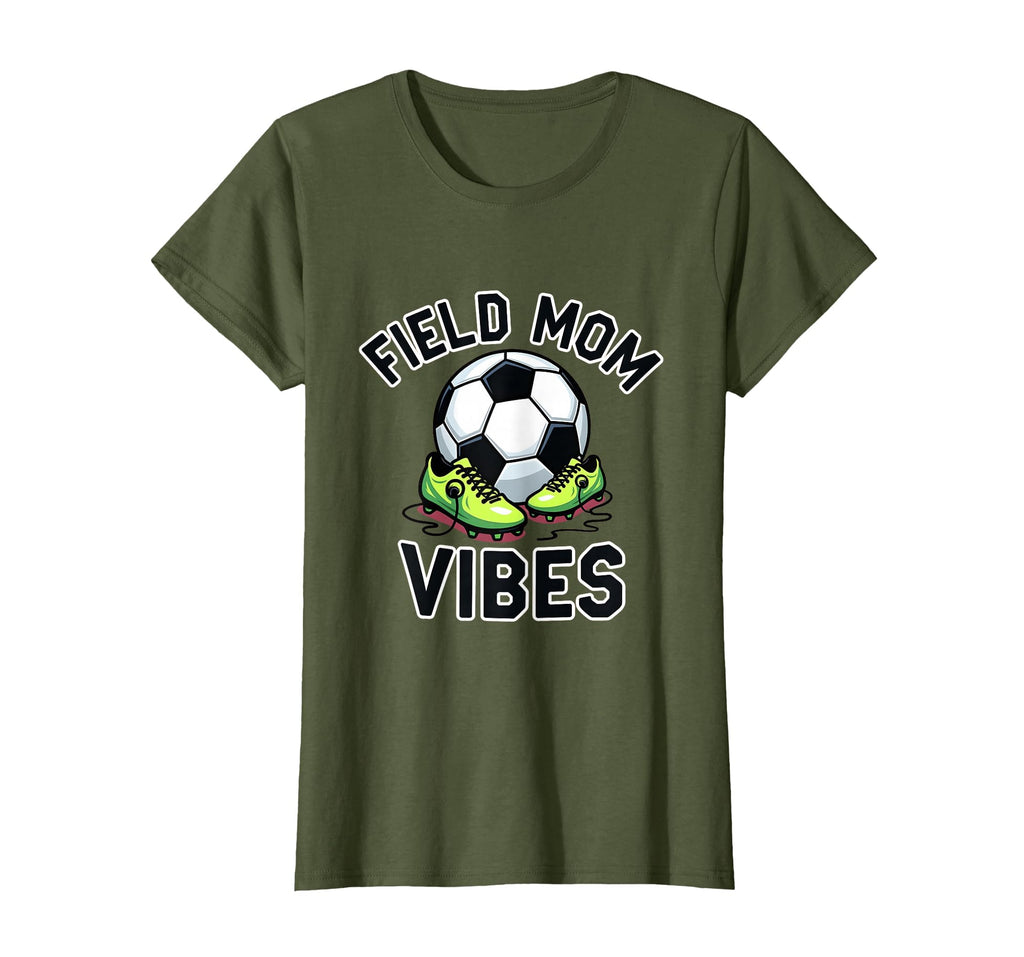 Field Mom Vibes Soccer Mom T-Shirt - Aesthetic Graphic Unisex