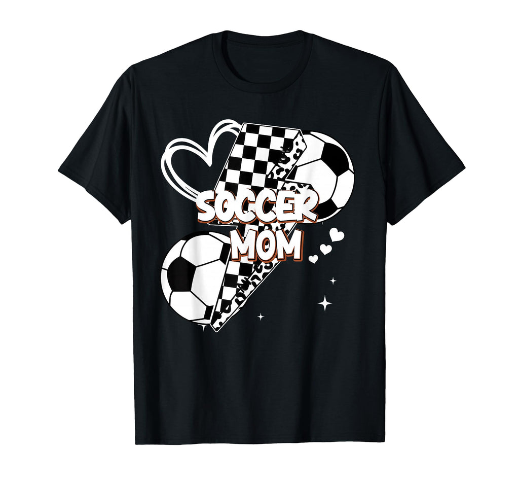 Soccer Mom Mama Checkerboard Leopard T-Shirt - Unique Graphic Unisex
