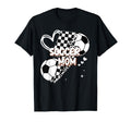 Soccer Mom Mama Checkerboard Leopard T-Shirt - Unique Graphic Unisex