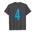 Number 4 Four Distressed Sport Team T-Shirt - Novelty Apparel for Adults