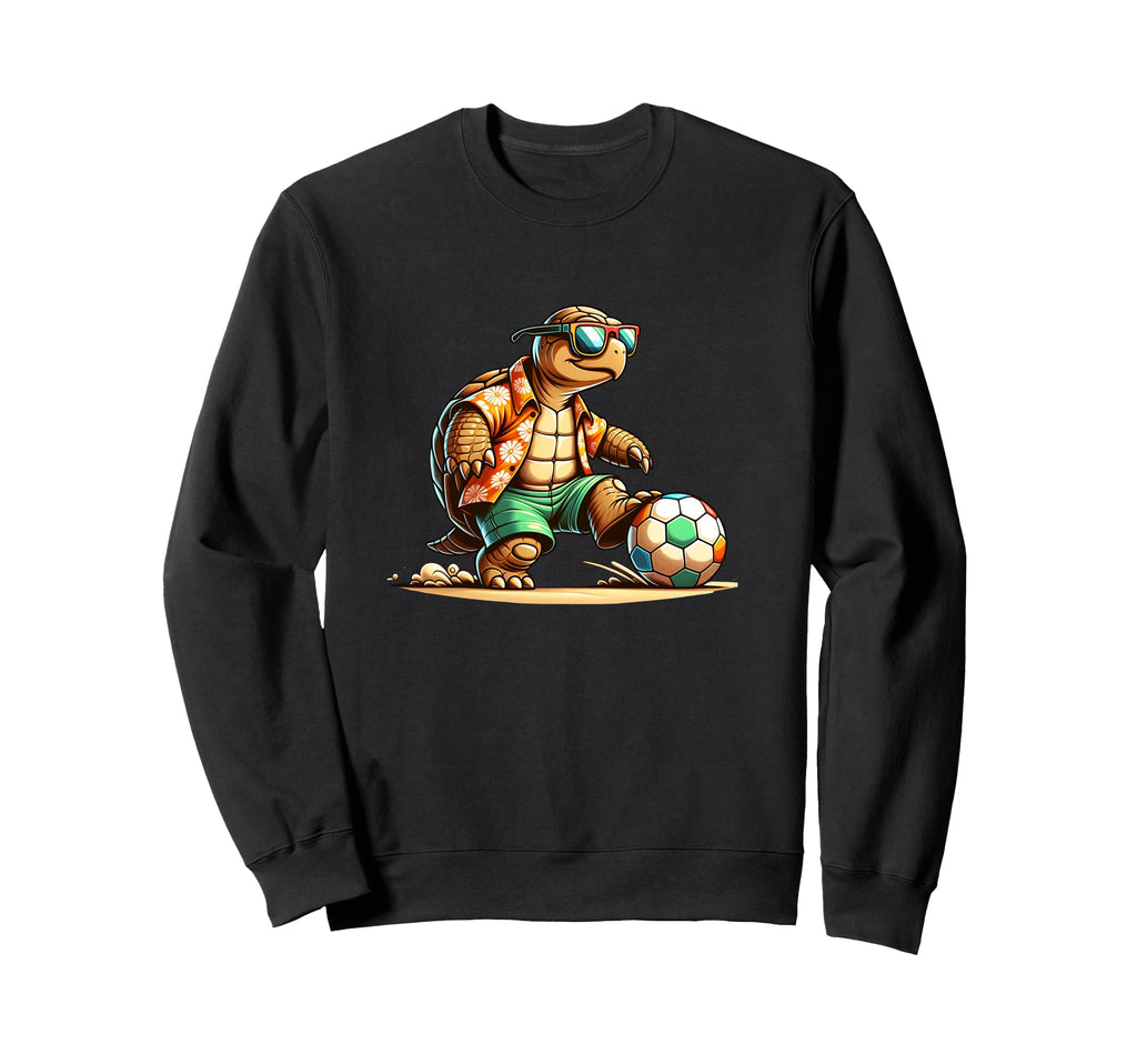 Turtle Soccer Player Sunglasses Sweatshirt - Fun Novelty Design Unisex