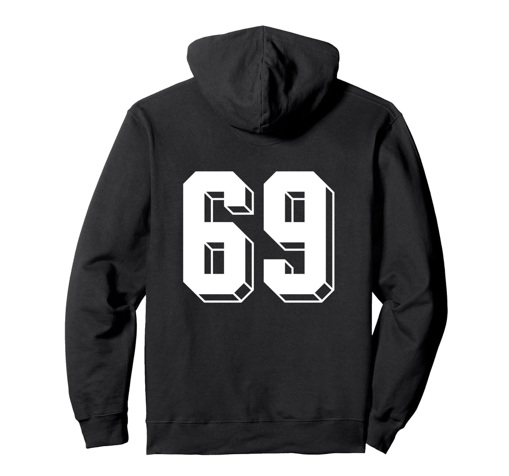 Number 69 Backside 80S 90S Team Jersey Hoodie - Graphic Print for Adults