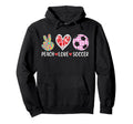 Peach Love Soccer Peace Heart Gift T-Shirt - Minimalist Print Men Women