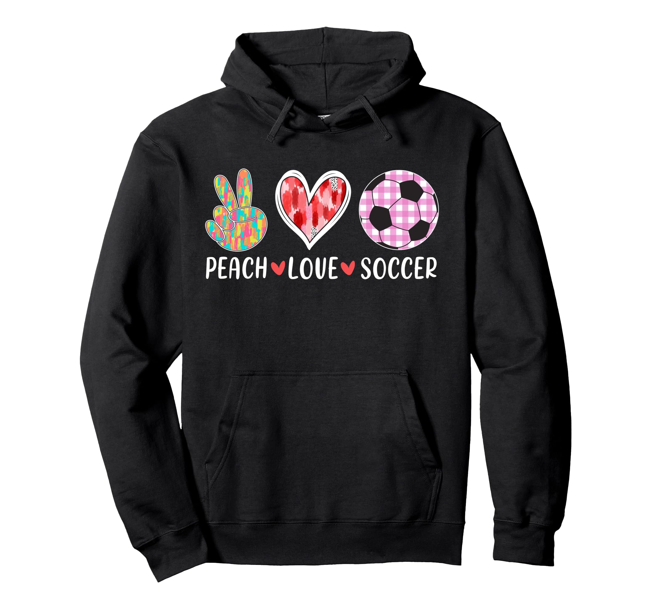 Peach Love Soccer Peace Heart Gift T-Shirt - Minimalist Print Men Women
