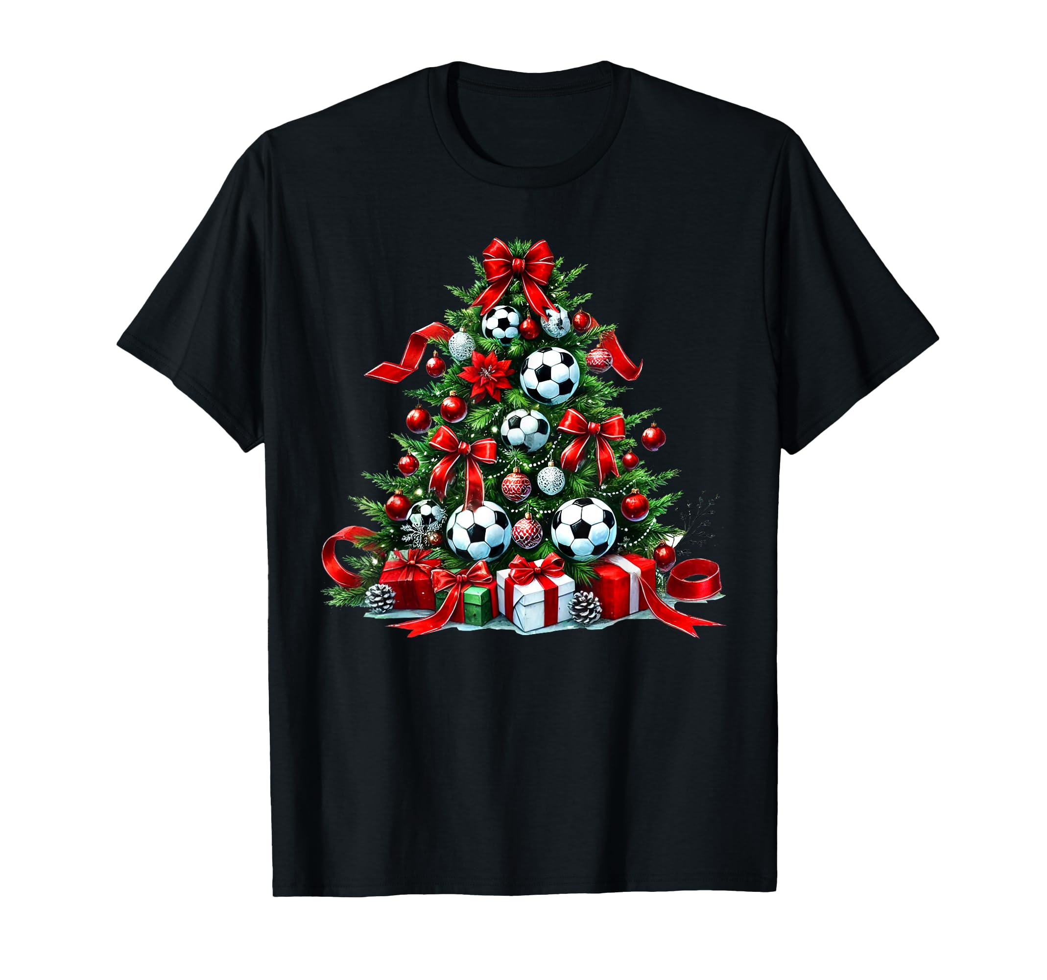 Coquette Bow Soccer Tree Lights Sports T-Shirt - Graphic Print for Adults