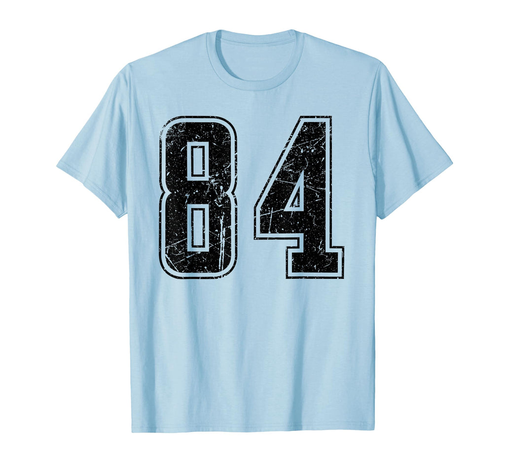 Number 84 Distressed Grunge Jersey T-Shirt - Fun Novelty Design Men Women