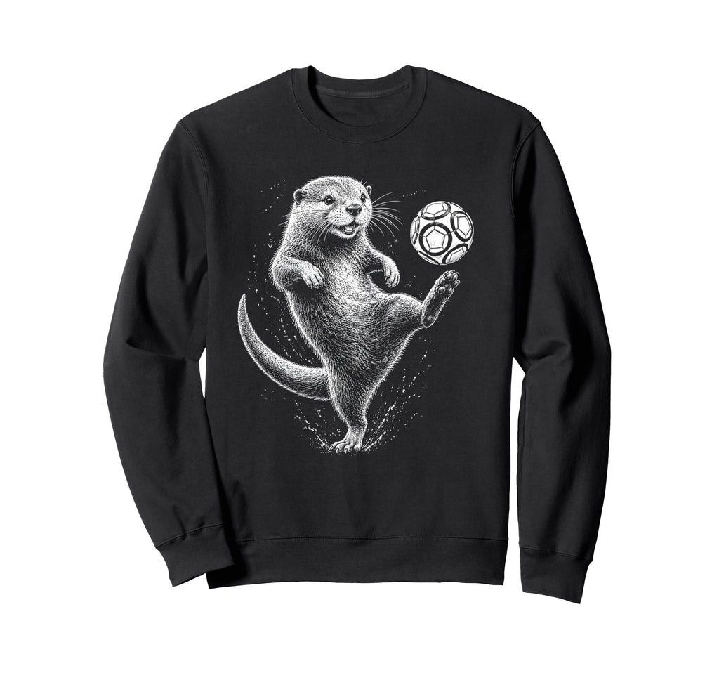 Funny Otter Juggling Soccer Ball Sweatshirt - Streetwear Style Men Women