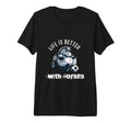 Life Is Better Horses Fun Cartoon Horse T-Shirt - Trendy Graphic Men Women