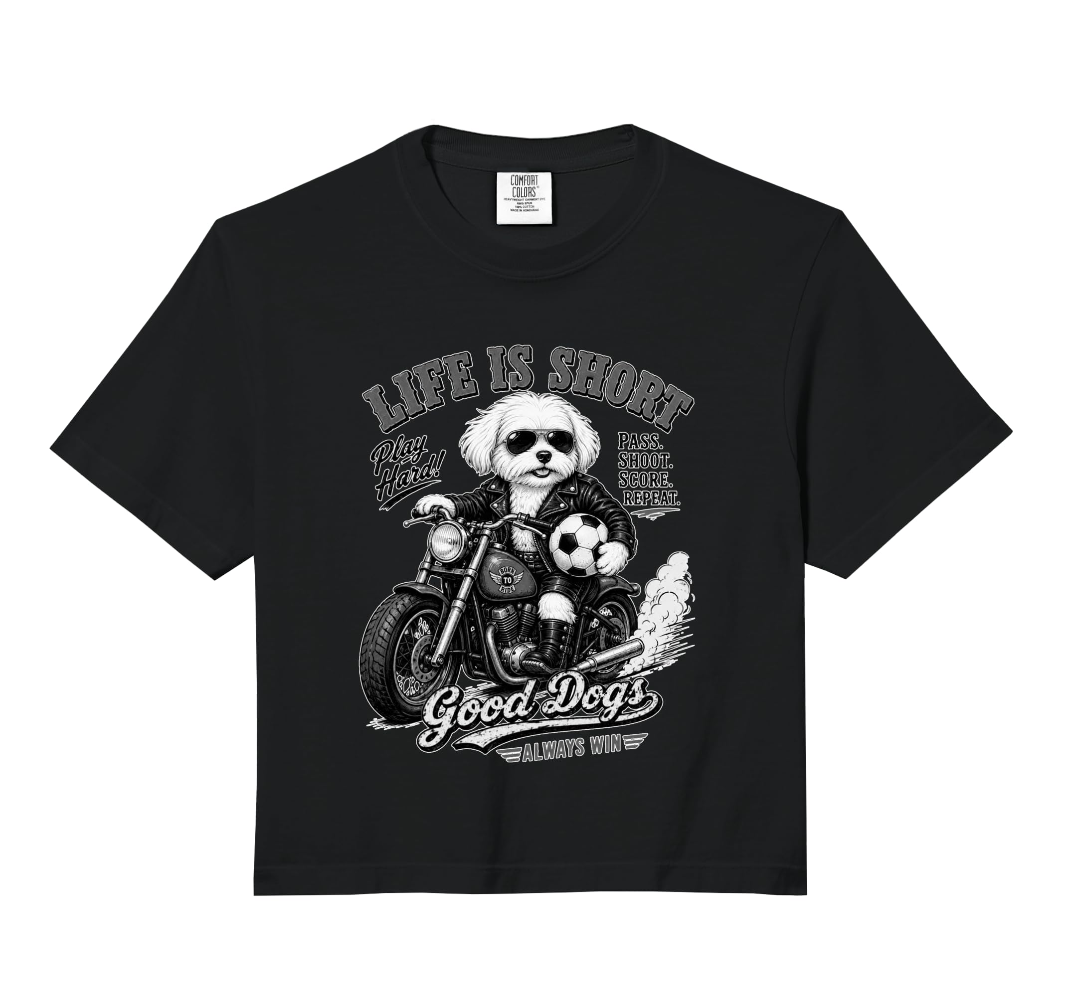Maltese Motorbike Love Footbal Sweatshirt - Aesthetic Graphic for Adults