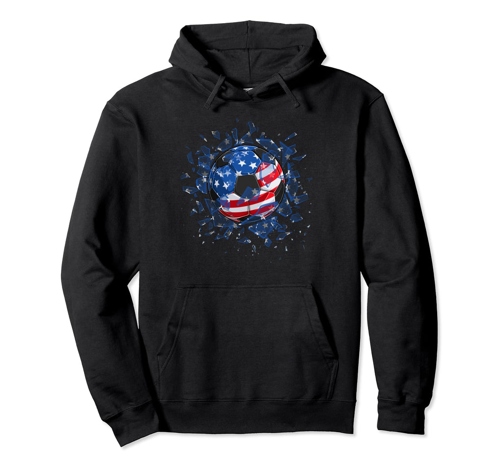 Soccer Player Usa Flag Independence Day Hoodie - Graphic Print Men Women