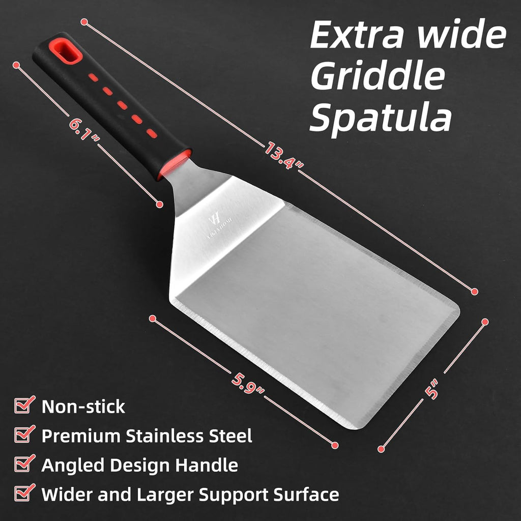 Griddle Accessories Kits, 30 Pcs Griddle Grill Tools Set, Professional Grill BBQ Spatula Set with Basting Cover, Spatula, Scraper, Bottle, Tongs, Egg Ring
