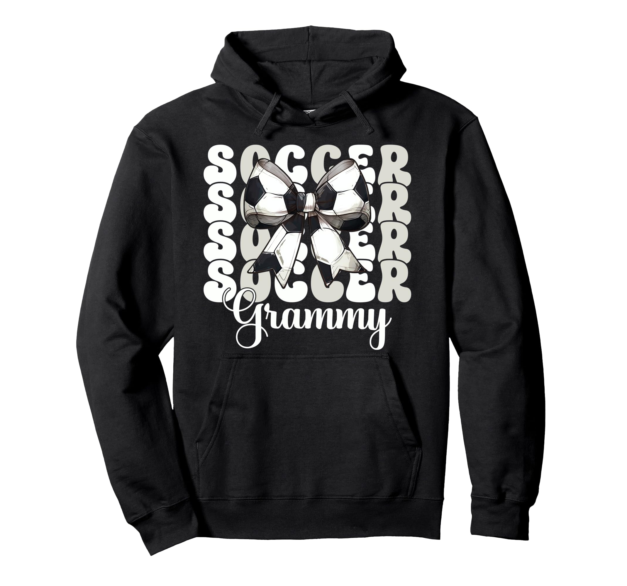 Soccer Grammy Soccer Grandma Coquette Bow Hoodie - Trendy Graphic Unisex