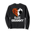Ball Grammy Heart Funny Soccer Sweatshirt - Unique Graphic for Adults