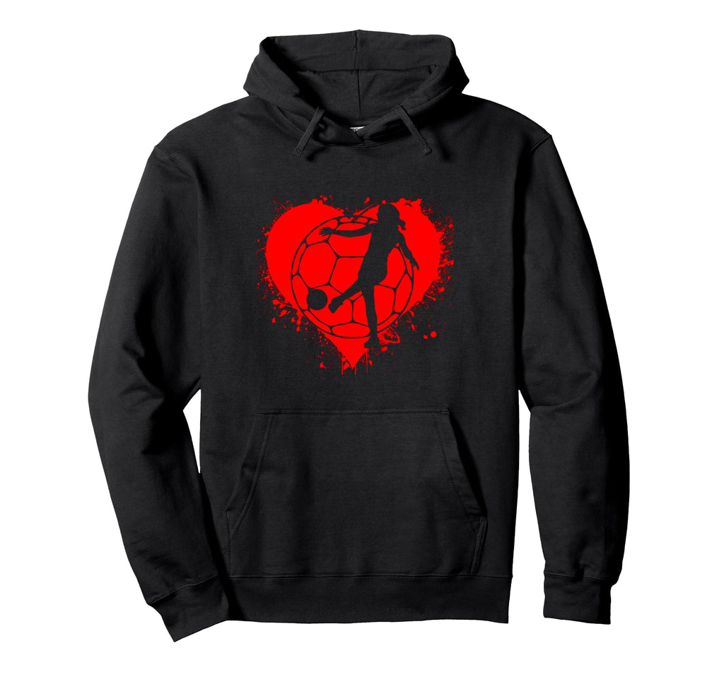 Soccer Lady Fan Football Supporter Heart Hoodie - Custom Art Print Unisex