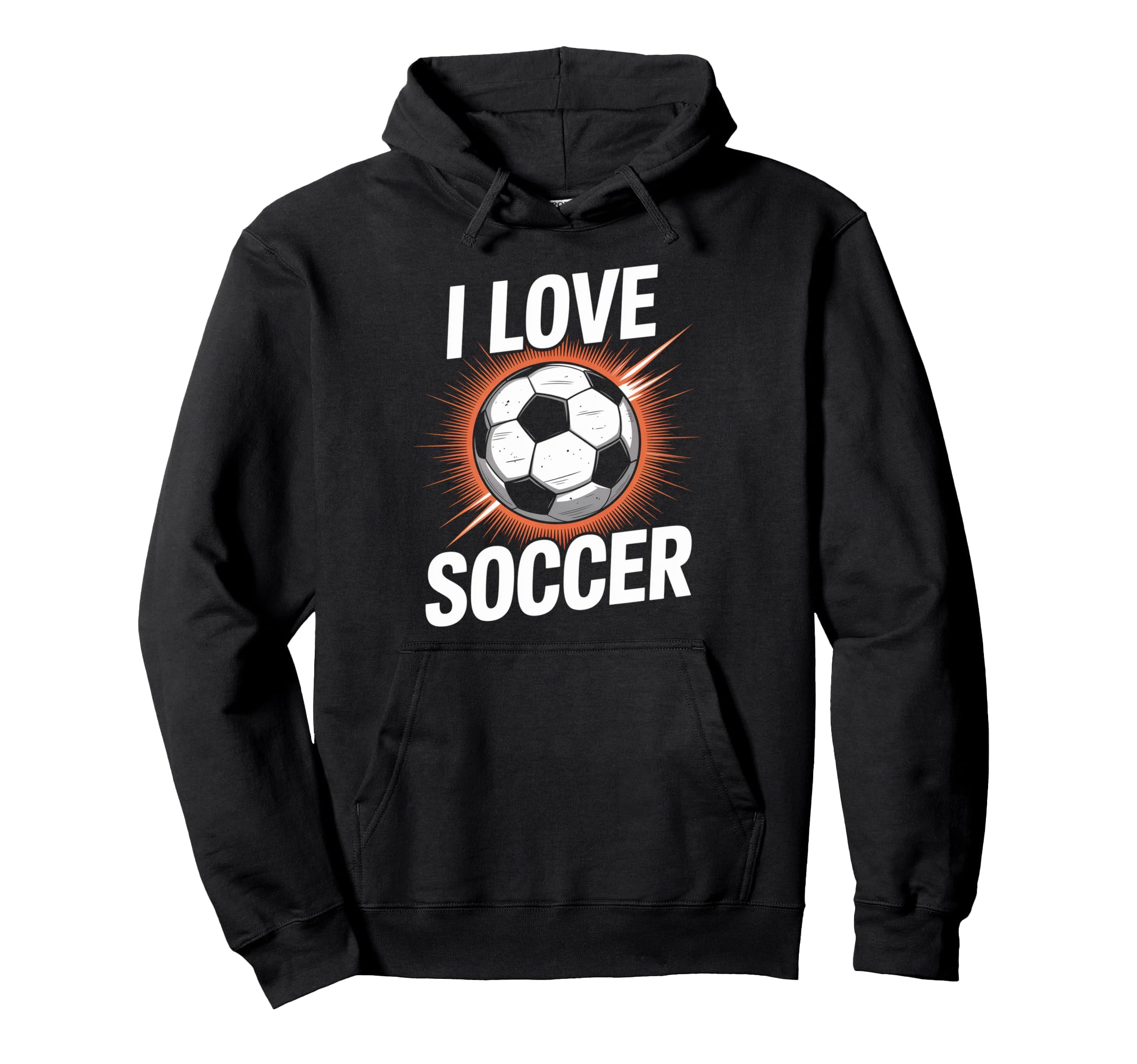 I Love Soccer Enthusiast Passion Energy Hoodie - Novelty Apparel for Adults