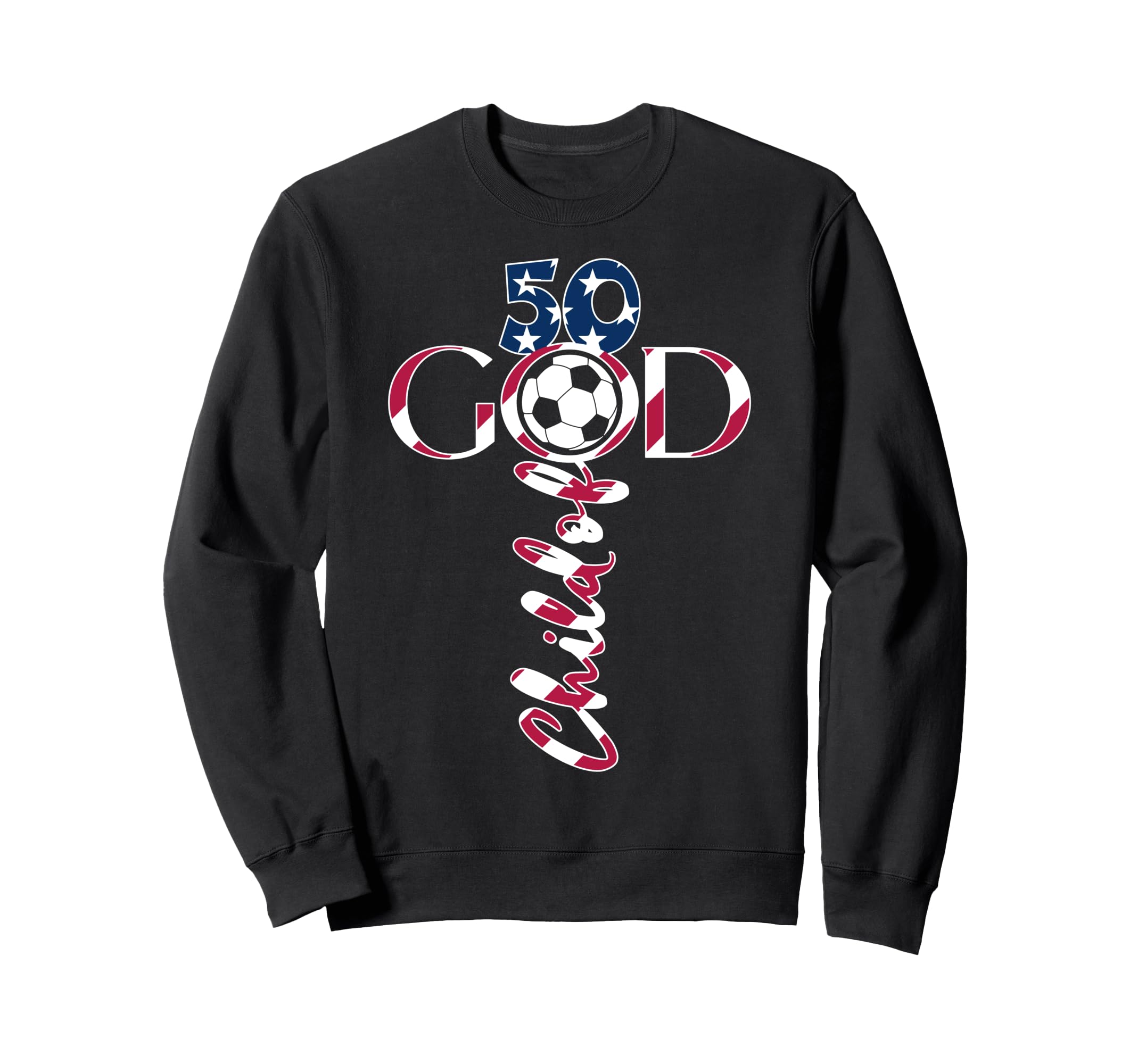 Jesus 50 Years Child God Soccer 50Th Sweatshirt - Graphic Print for Adults