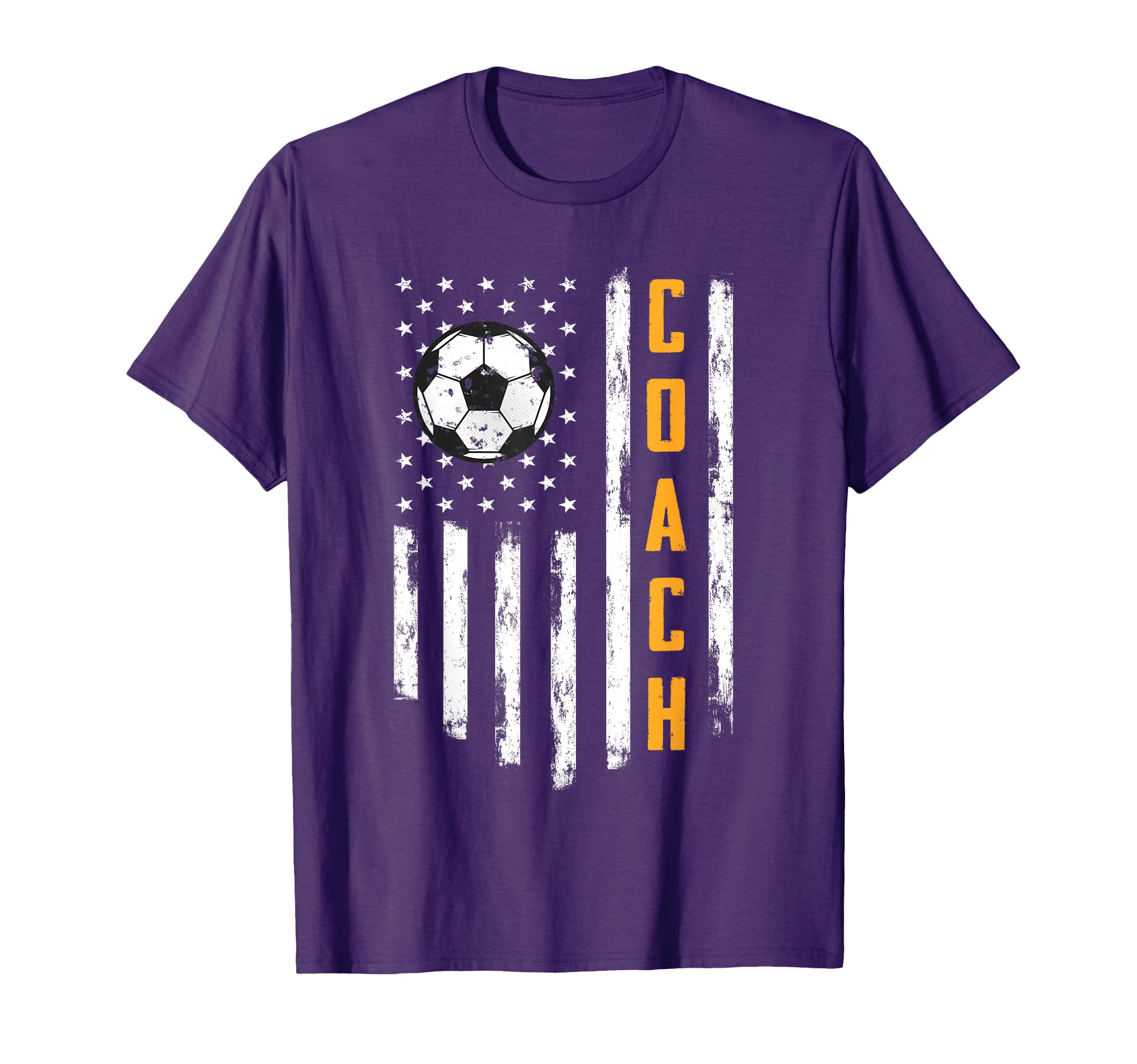Soccer Coach American Flag Funny Trainer T-Shirt - Novelty Apparel Unisex