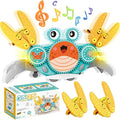 Alritz Crawling Crab Baby Toy, Developmental Tummy Time Toys for Crawling, Walking Crab Toy DIY Gear-building, with Sensory Light-Up, Dancing Crab Toys for Infant Boys Girls 3-6 6-12 36 Months Age 3 +