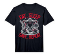 Eat Sleep Save Repeat Ice Hockey T-Shirt - Casual Everyday Wear for Adults