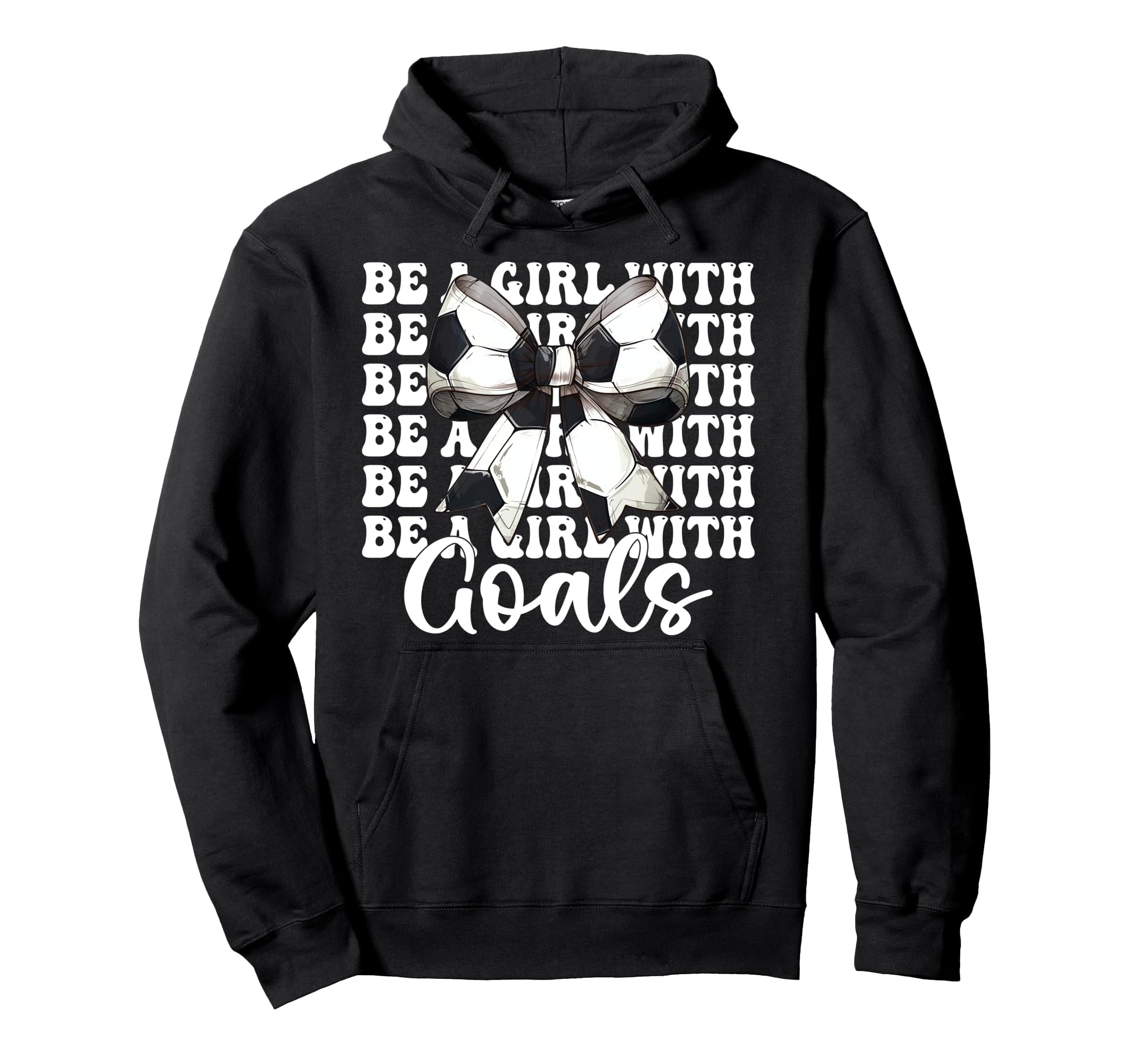 Be Goals Soccer Coquette Bow Hoodie - Aesthetic Graphic Men Women