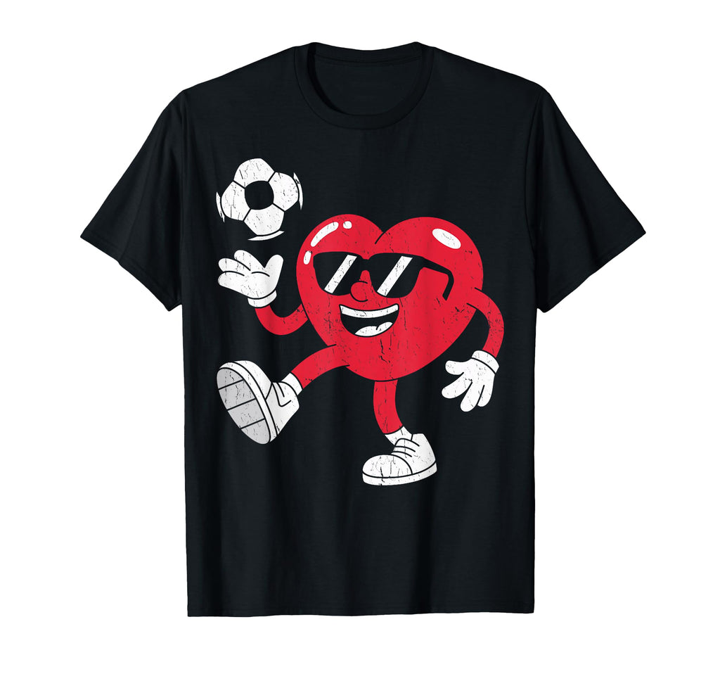 Valentines Day Soccer Heart And T-Shirt - Trendy Graphic Men Women