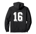 Number 16 Backside 80S 90S Team Jersey Hoodie - Custom Art Print Unisex