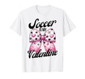 Soccer Is My Valentine Coquette Bow T-Shirt - Minimalist Print for Adults