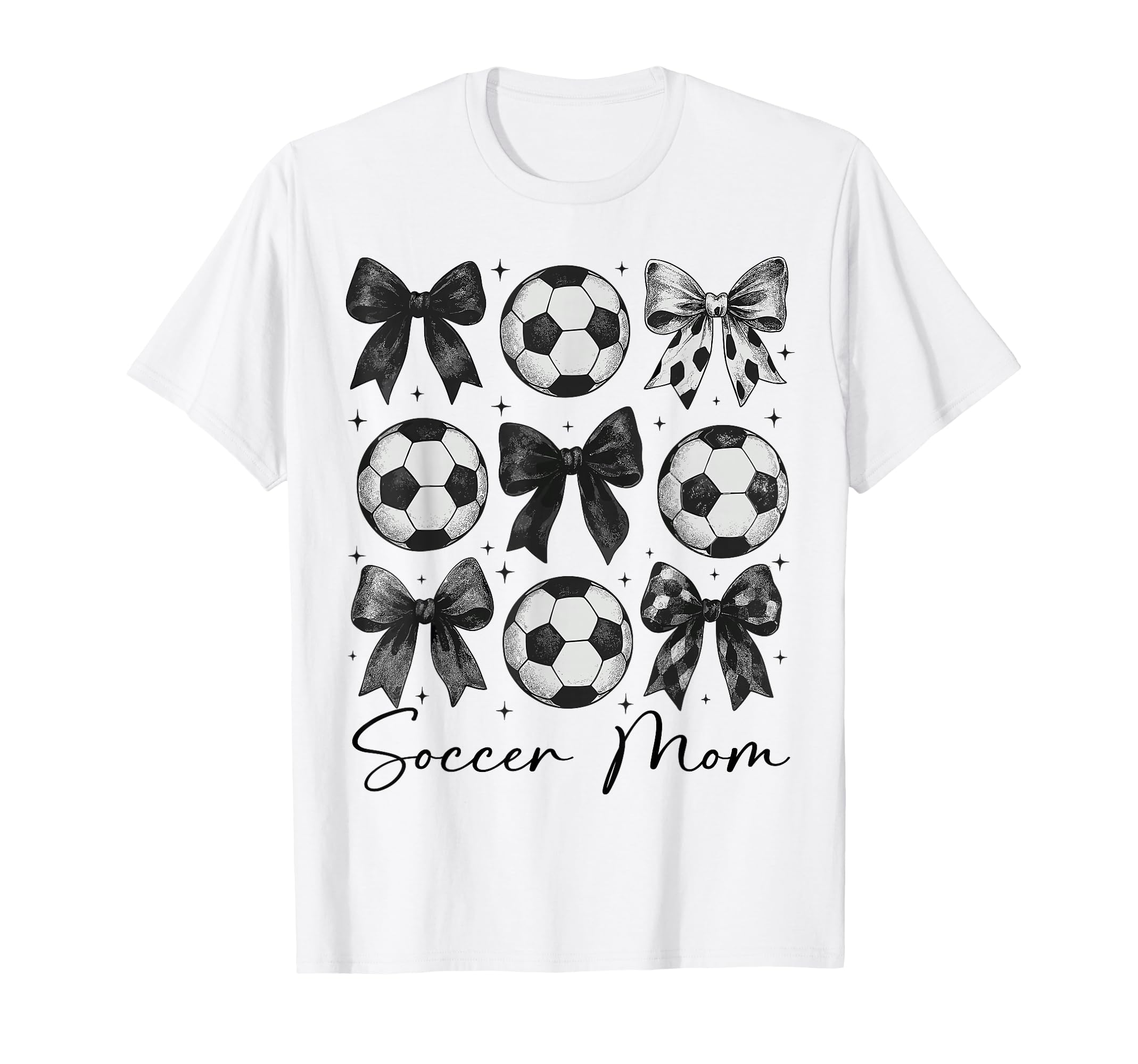 Soccer Mom Funny Coquette Bow Soccer T-Shirt - Unique Graphic for Adults