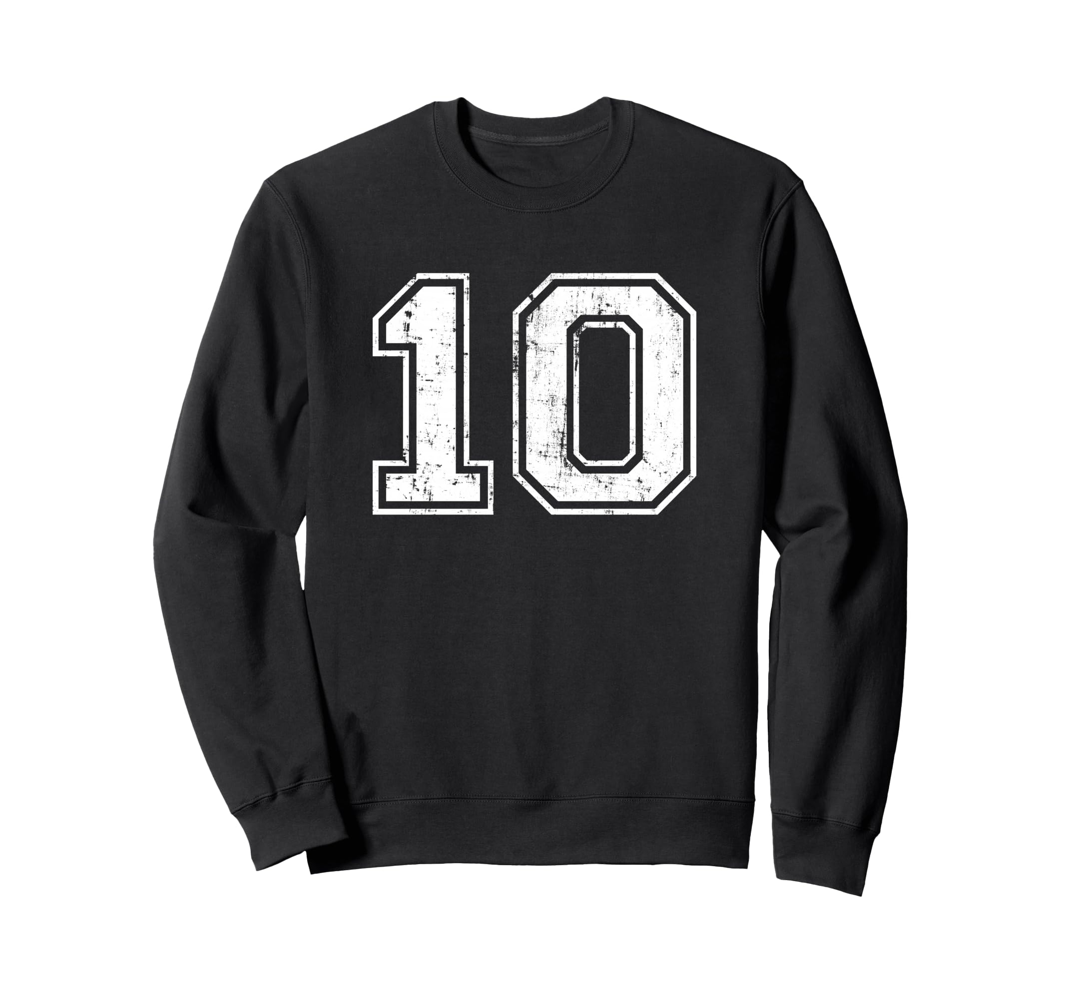 Number 10 Distressed Ten Sports Sweatshirt - Graphic Print Men Women