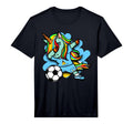 Dabbing Unicorn Saint Lucia Soccer T-Shirt - Unique Graphic Men Women