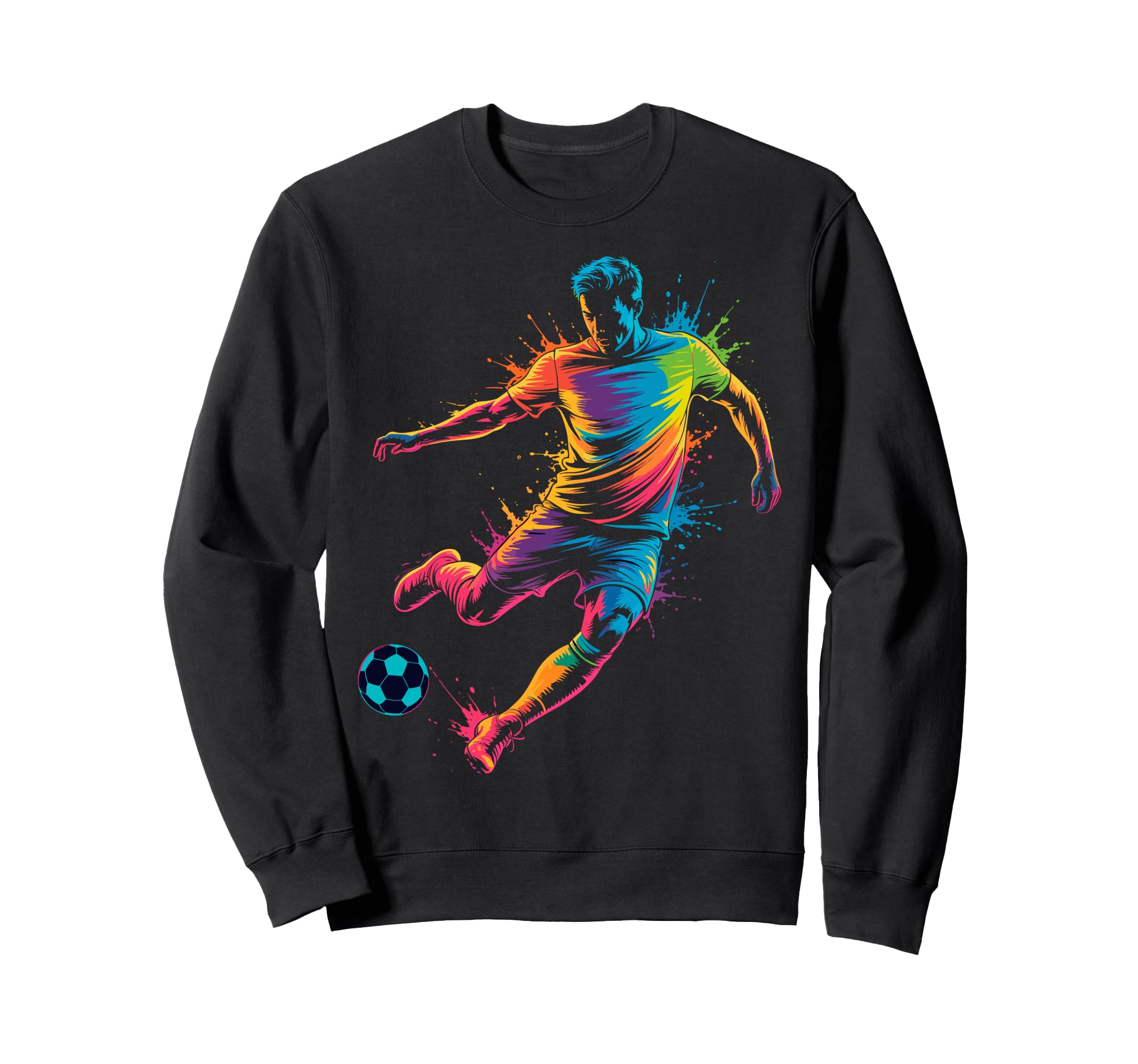 Colorful Funny Soccer Player Fan Sweatshirt - Trendy Graphic Men Women