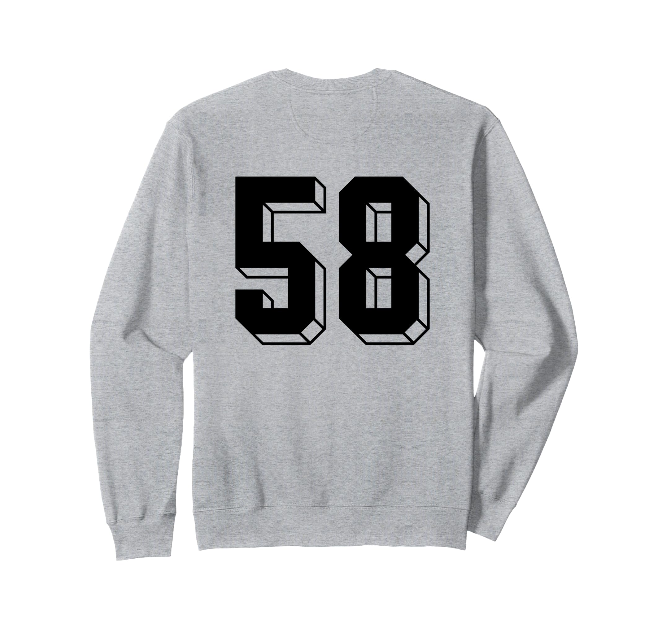 Number 58 Backside 80S 90S Team Jersey Sweatshirt - Unique Graphic Unisex