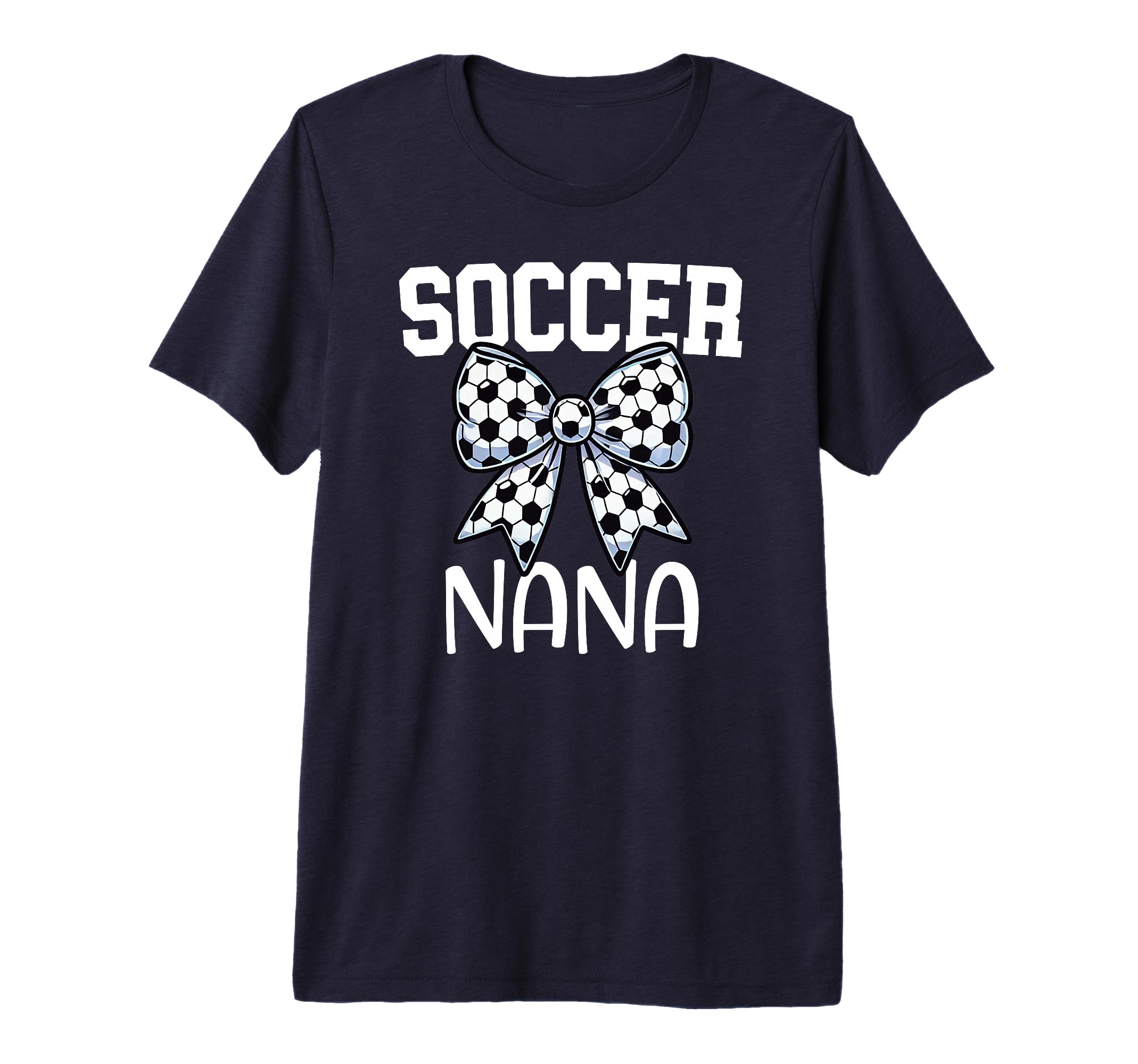 Soccer Nana Coquette Bow Proud Soccer T-Shirt - Unique Graphic for Adults