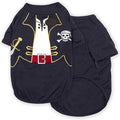 Parisian Pet Captain Sparrow Dog Shirt - Embroidered Pirate Costume - 100% Cotton & Polyester - Sleeved Black Dog Shirt - Large - Pet Costume