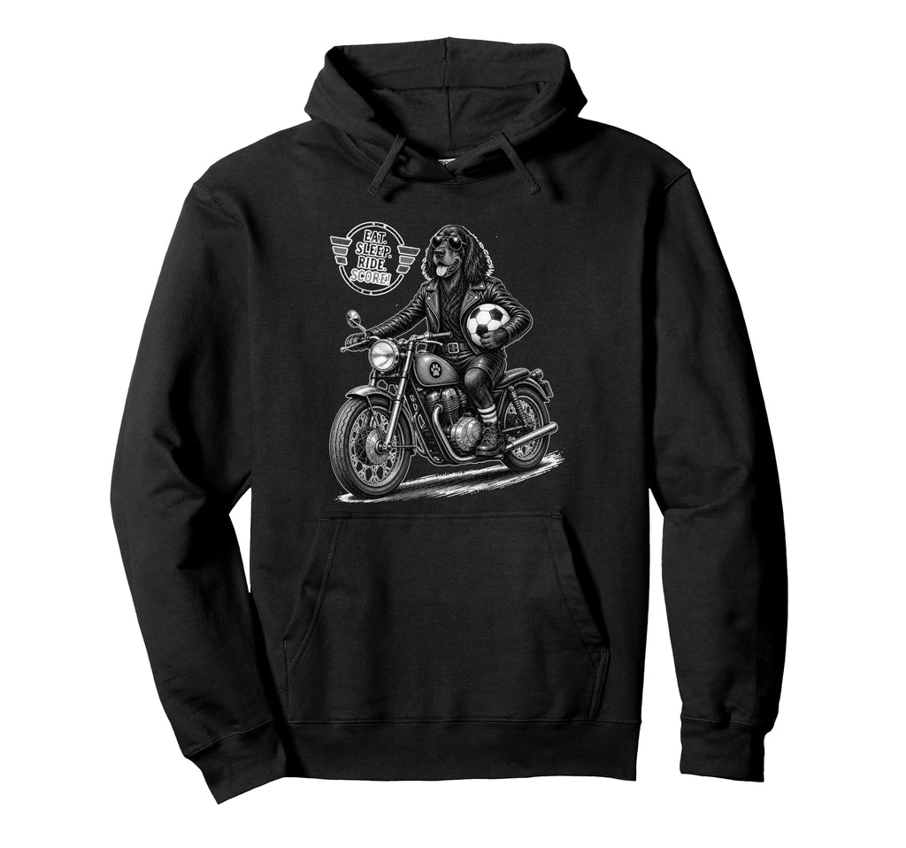 Gordon Setter Motorbike Love Footbal Hoodie - Streetwear Style for Adults