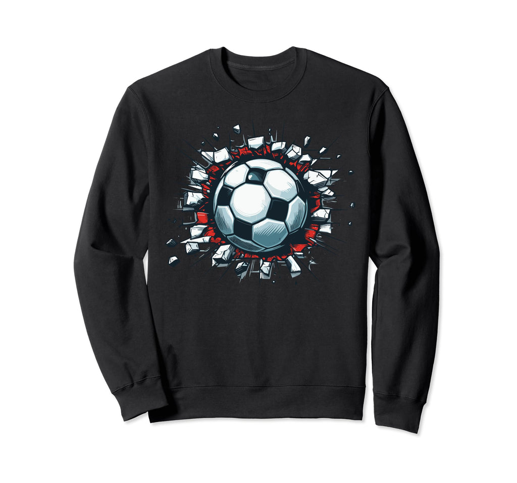 Soccer Ball Break Wall Soccer Sport Sweatshirt - Unique Graphic Men Women