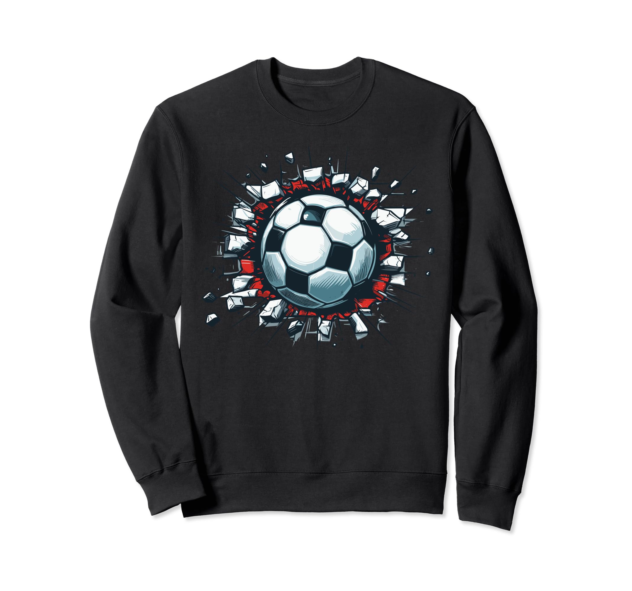 Soccer Ball Break Wall Soccer Sport Sweatshirt - Unique Graphic Men Women