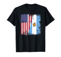 Half Argentinian Flag Argentina Usa T-Shirt - Streetwear Style Men Women
