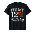 Orange Coquette Basketball Its My 12 T-Shirt - Minimalist Print for Adults