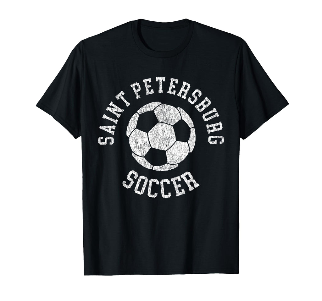 Saint Petersburg Soccer Distressed 90S T-Shirt - Minimalist Print Unisex