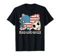 Peace Love Soccer Lover American Flag T-Shirt - Custom Art Print Men Women