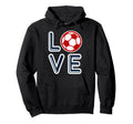 Great Heart I Love Football Soccer Fan Hoodie - Novelty Apparel for Adults