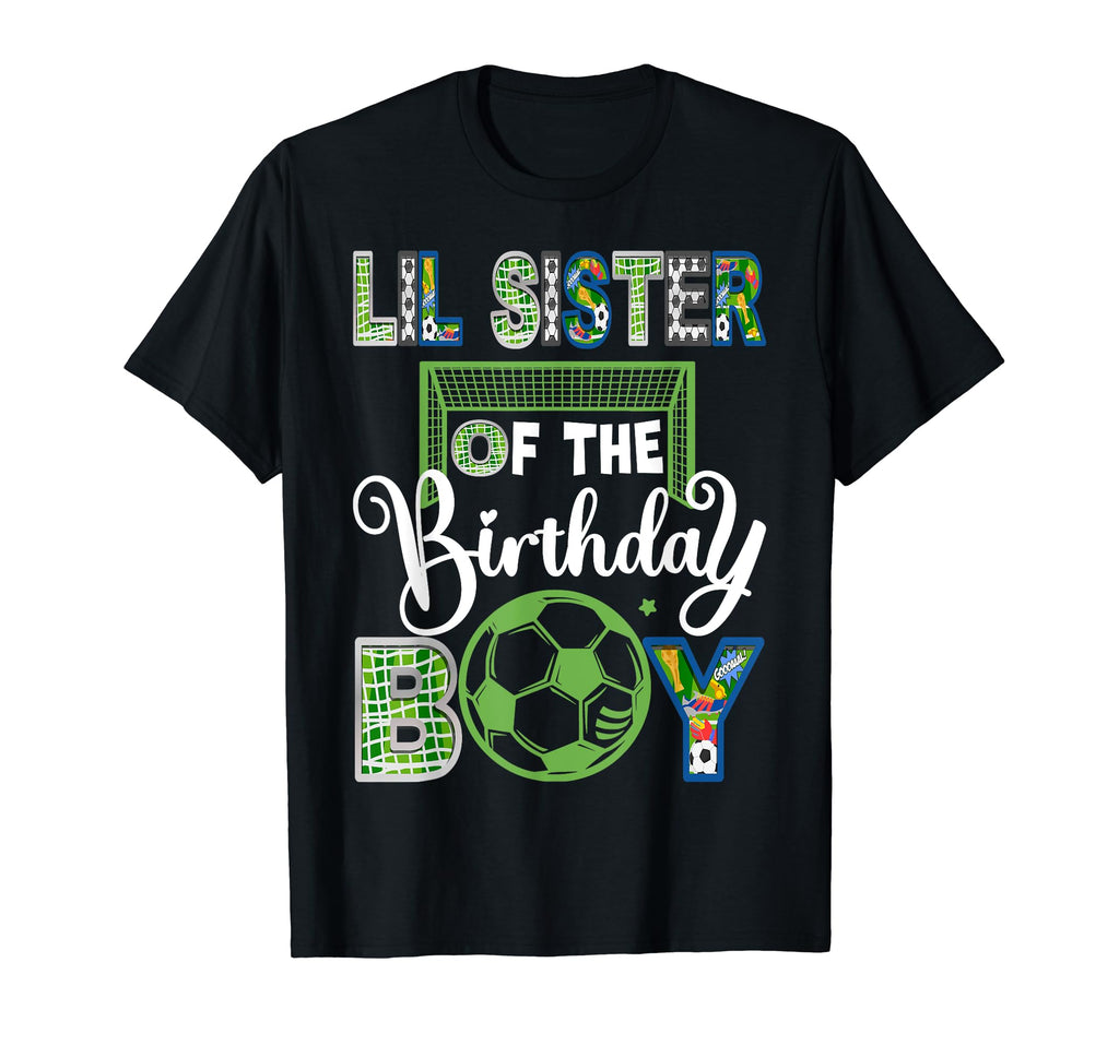 Lil Sister Birthday Soccer Baller T-Shirt - Graphic Print Men Women