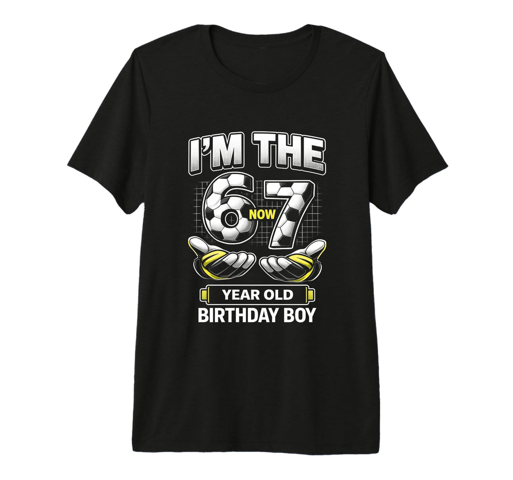Birthday I Was 6 Now Im 7 Six Seven Soccer T-Shirt - Trendy Graphic Unisex