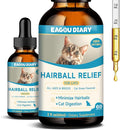 Hairball Treatment for Cats,Cat Hairball Remedy,Hair Ball Relief,Feline Digestive Support Supplement with Enzymes,Fiber & Psyllium Husk–Natural Constipation Relief (Cat Grass Flavor/2floz)