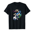 Pug Dog Soccer Ball Champion Fan T-Shirt - Fun Novelty Design Men Women
