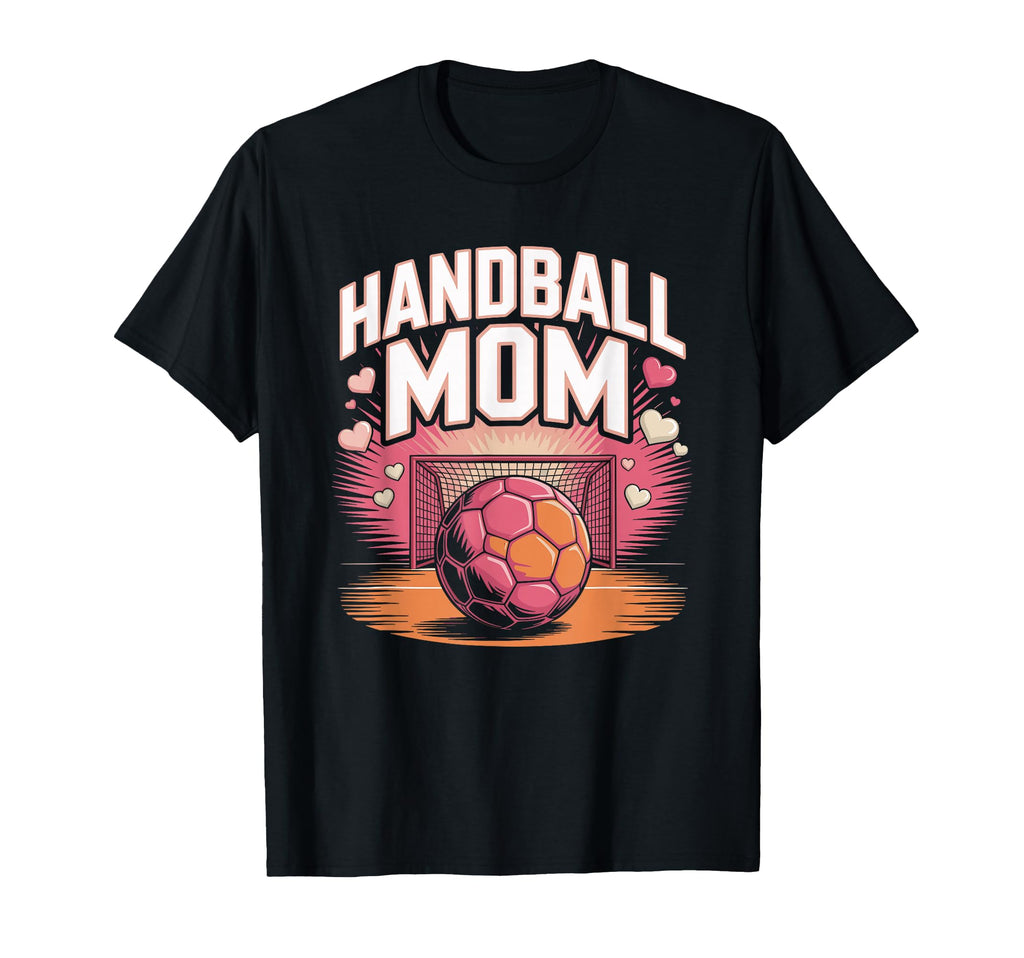 Handball Mom Heart Goalkeeper Court T-Shirt - Trendy Graphic for Adults