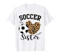 Soccer Sister Heart Leopard Sister T-Shirt - Streetwear Style for Adults