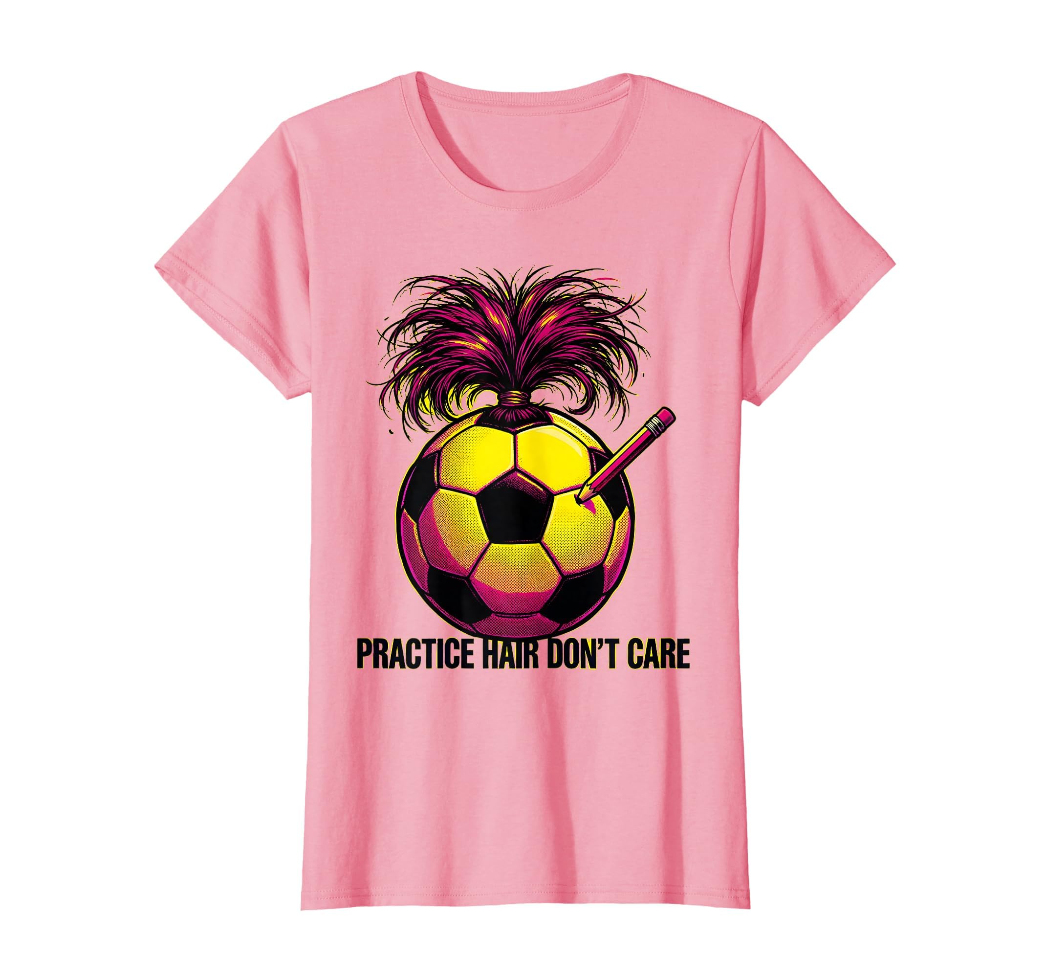 Practice Hair Dont Care Soccer Mom T-Shirt - Casual Everyday Wear Men Women